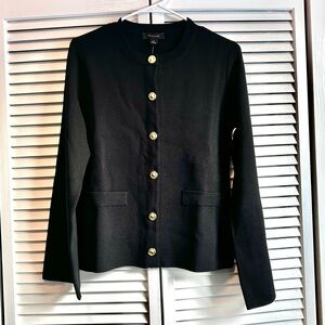 Ann Taylor Black Cardigan with Gold Buttons